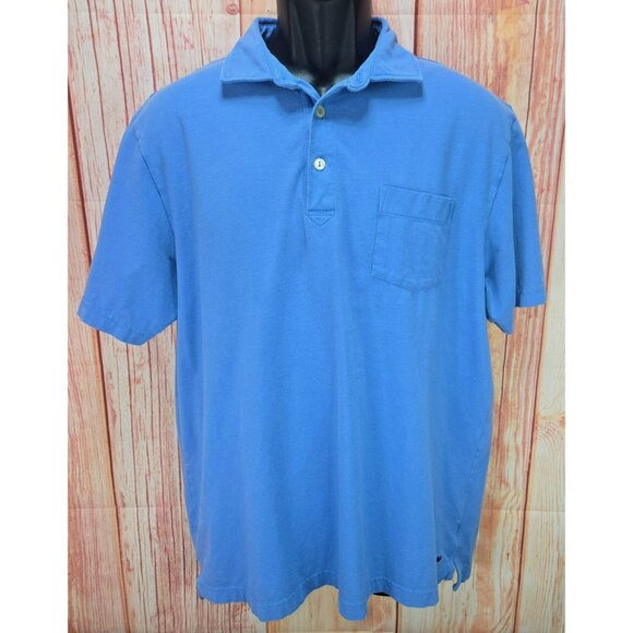 Peter Millar Crown Mens Polo Medium Blue Cotton Blend - Picture 1 of 7